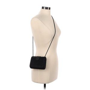 Ande Evening Vintage Clamshell Black Satin Cross Body Bag